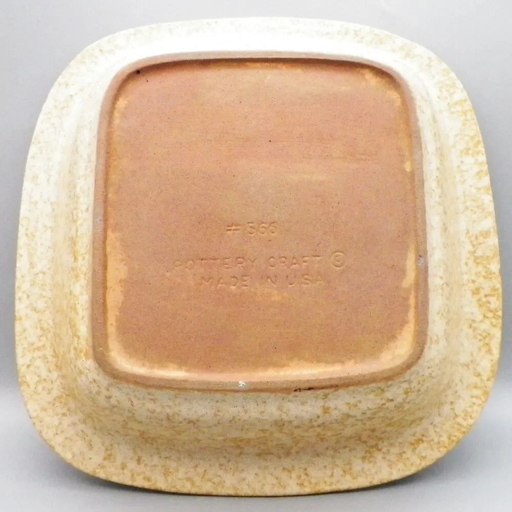 Vintage Pottery Craft Stoneware Square Casserole Dish #566 Mid Century Modern